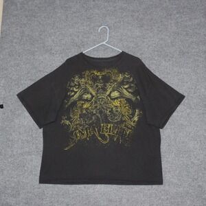 Mens MMA Elite Graphic T Shirt Black Y2K Retro Short Sleeve Crew Neck Size XL